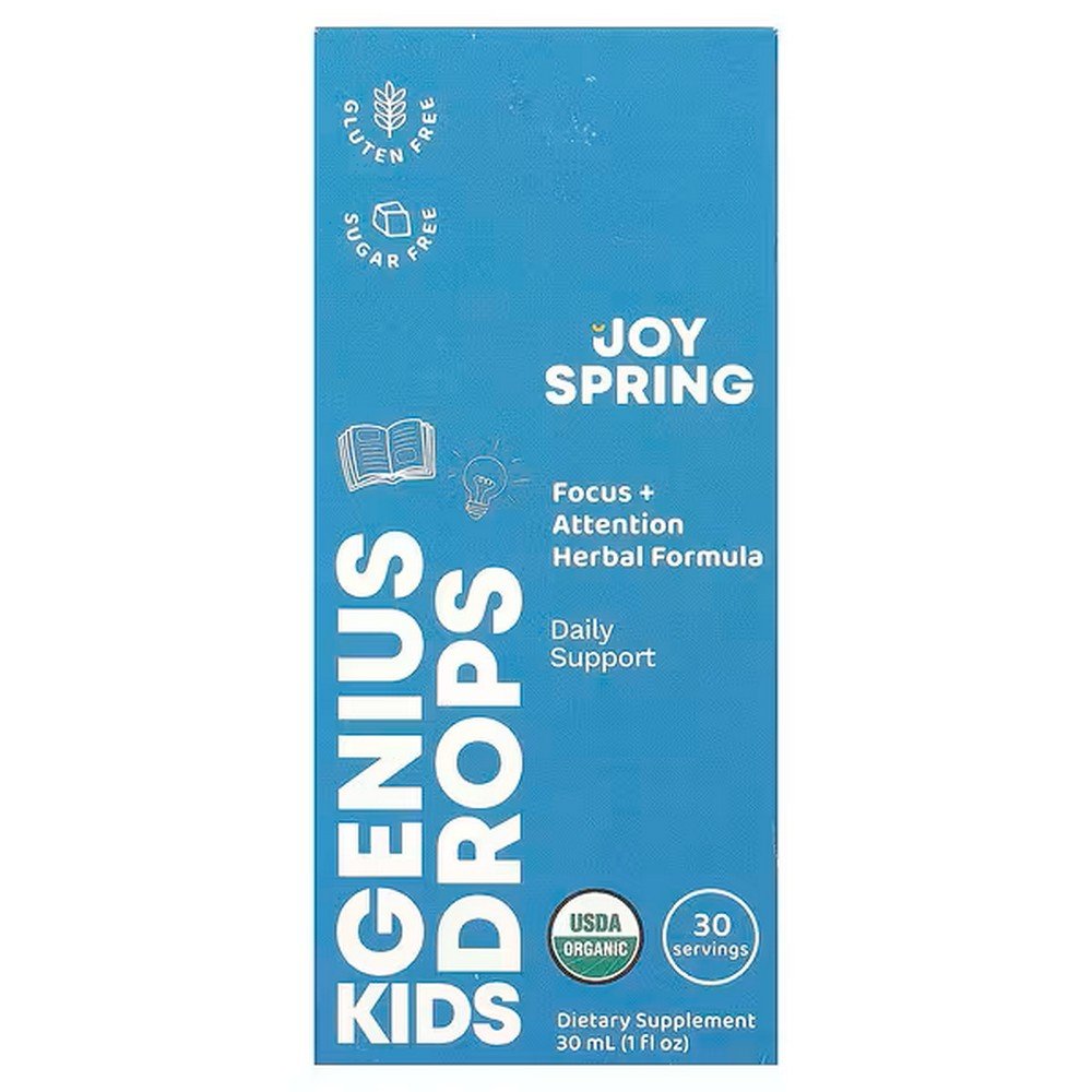 JoySpring, Kids Genius Drops, Focus and Attention Drops for Children, 30 ml (1 fl. oz.),JoySpring, Kids Genius Drops, Tropfen für Kinder für Fokus und Aufmerksamkeit, 30 ml (1 fl. oz.