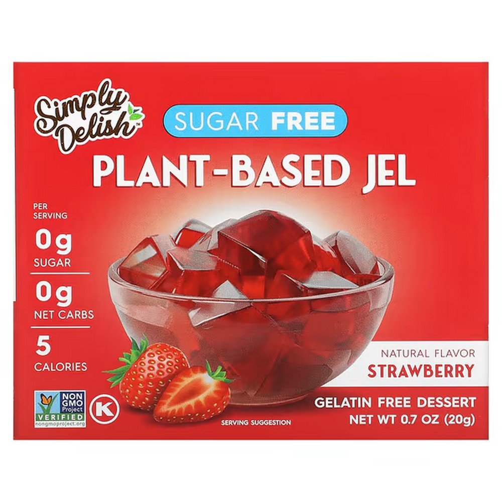 Natural Simply Delish, Natural Jel Dessert, Strawberry, 0.7 oz (20 g),Natural Simply Delish, Natural Jel Dessert, Erdbeere, 20 g (0,7 oz.)