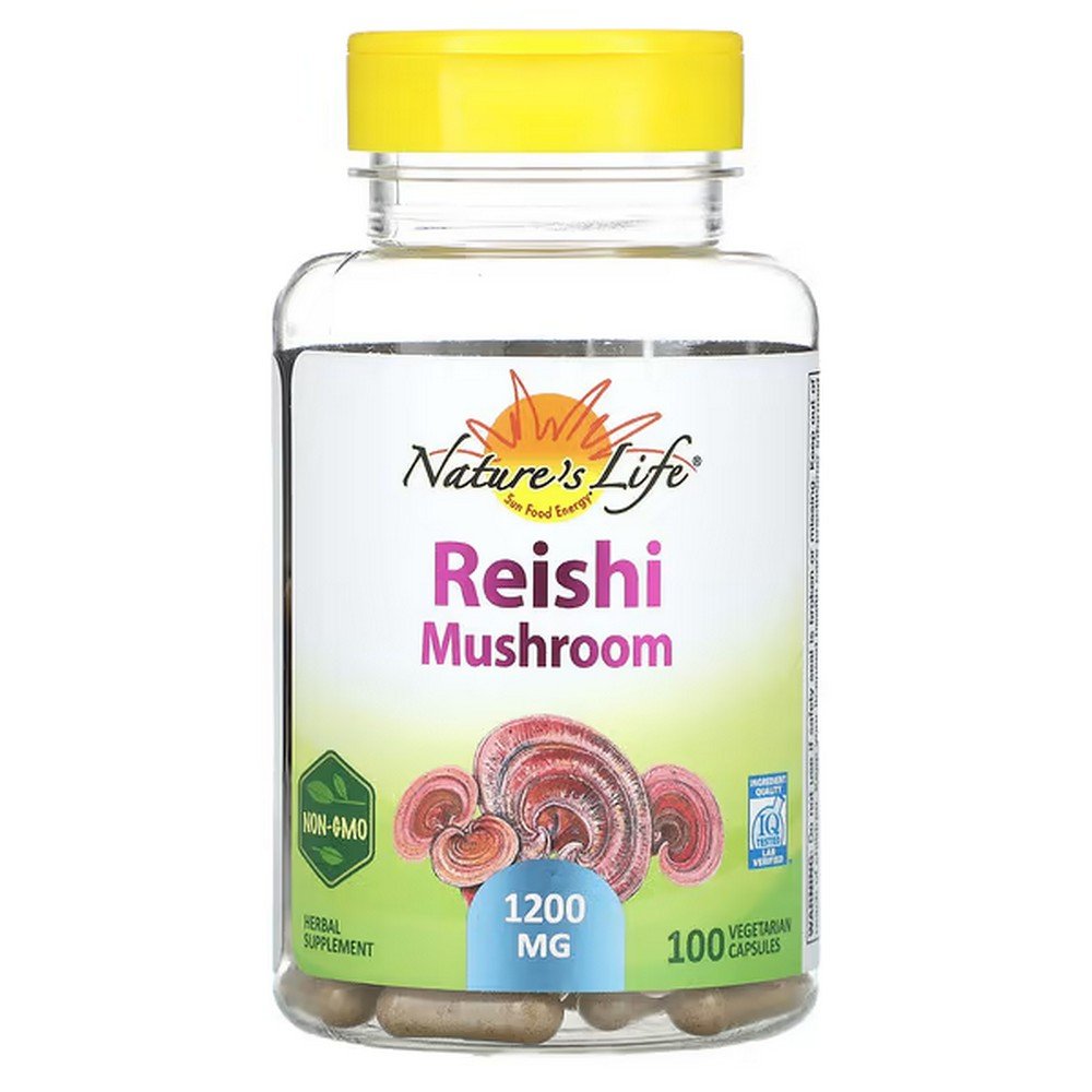 Nature's Life, Reishi Mushroom, 1,200 mg, 100 vegetable capsules (600 mg per capsule),Nature's Life, Reishi Mushroom, Reishi-Pilz, 1.200 mg, 100 pflanzliche Kapseln (600 mg pro Kapsel)