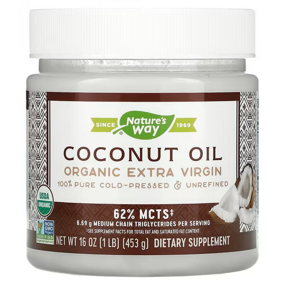 Nature's Way, Organic Coconut Oil, Extra Virgin, Organic Extra Virgin Coconut Oil, 16 oz (453 g),Nature's Way, Organic Coconut Oil, Extra Virgin, Bio-Kokosnussöl, extra nativ, 453 g (16 oz.)