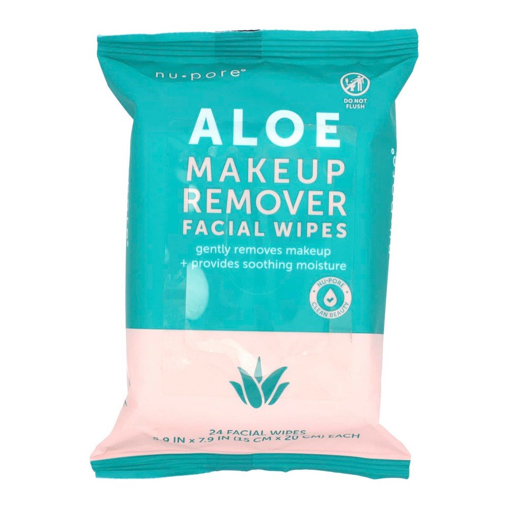 Nu-Pore, Aloe Makeup Remover Facial Wipes , 24 Wipes,Nu-Pore, Aloe Make-up-Entferner, 24 Reinigungstücher