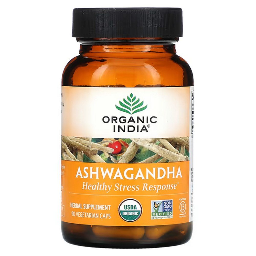 Organic India, Ashwagandha, 90 vegetable capsules,Organic India, Ашваганда, 90 растительных капсул