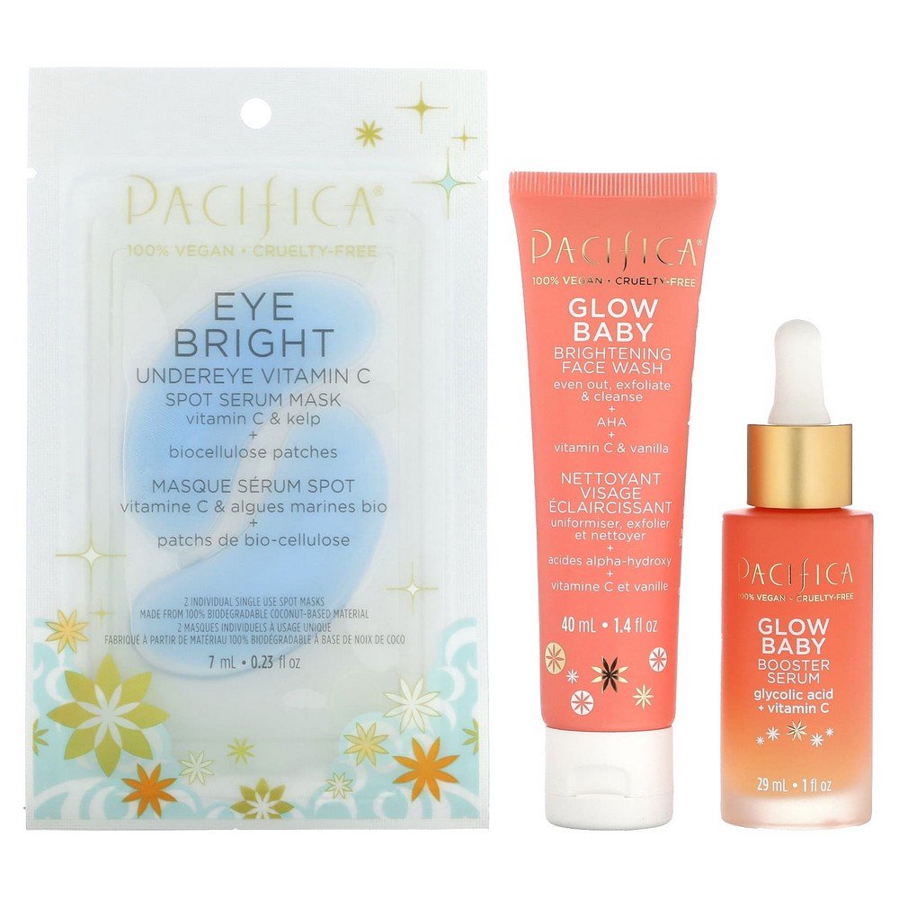 Pacifica, Glow Baby Skincare Kit, 3 Piece Set,Pacifica, Glow Baby-Hautpflegeset, 3-teiliges Set