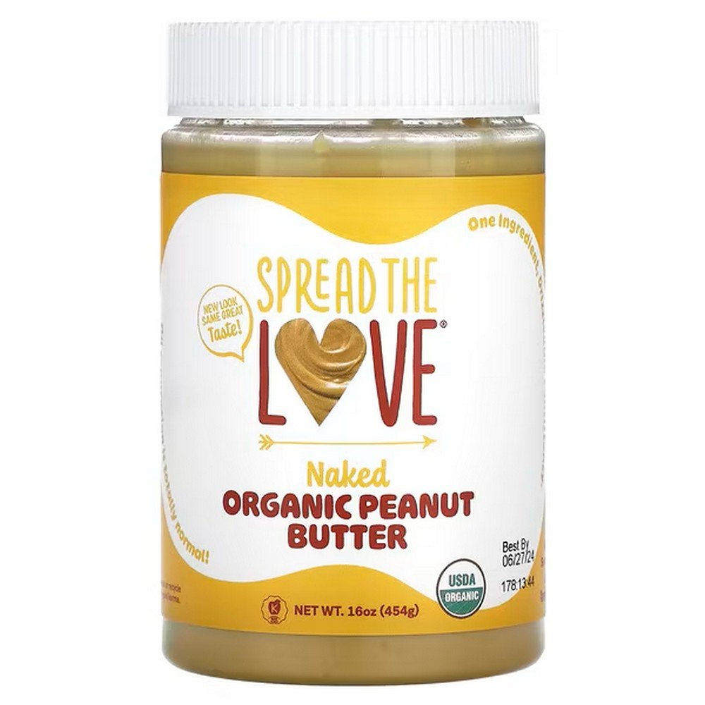 Spread The Love, Organic Peanut Butter, Naked, 454 g (16 oz.),Spread The Love, Organic Peanut Butter, Bio-Erdnussbutter, Naked, 454 g (16 oz.)