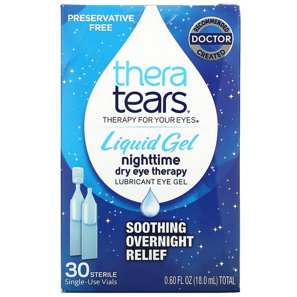 TheraTears, Nighttime Dry Eye Therapy, Eye Lubricant, 30 Disposable Bottles,TheraTears, Nächtliche Therapie für trockene Augen, Gleitgel für die Augen, 30 Einwegfläschchen