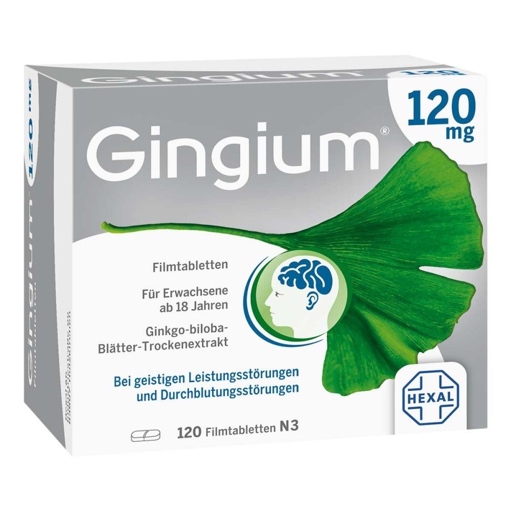 Gingium 120 mg film-coated tablets (120 pcs),Gingium 120 mg Filmtabletten (120 stk)