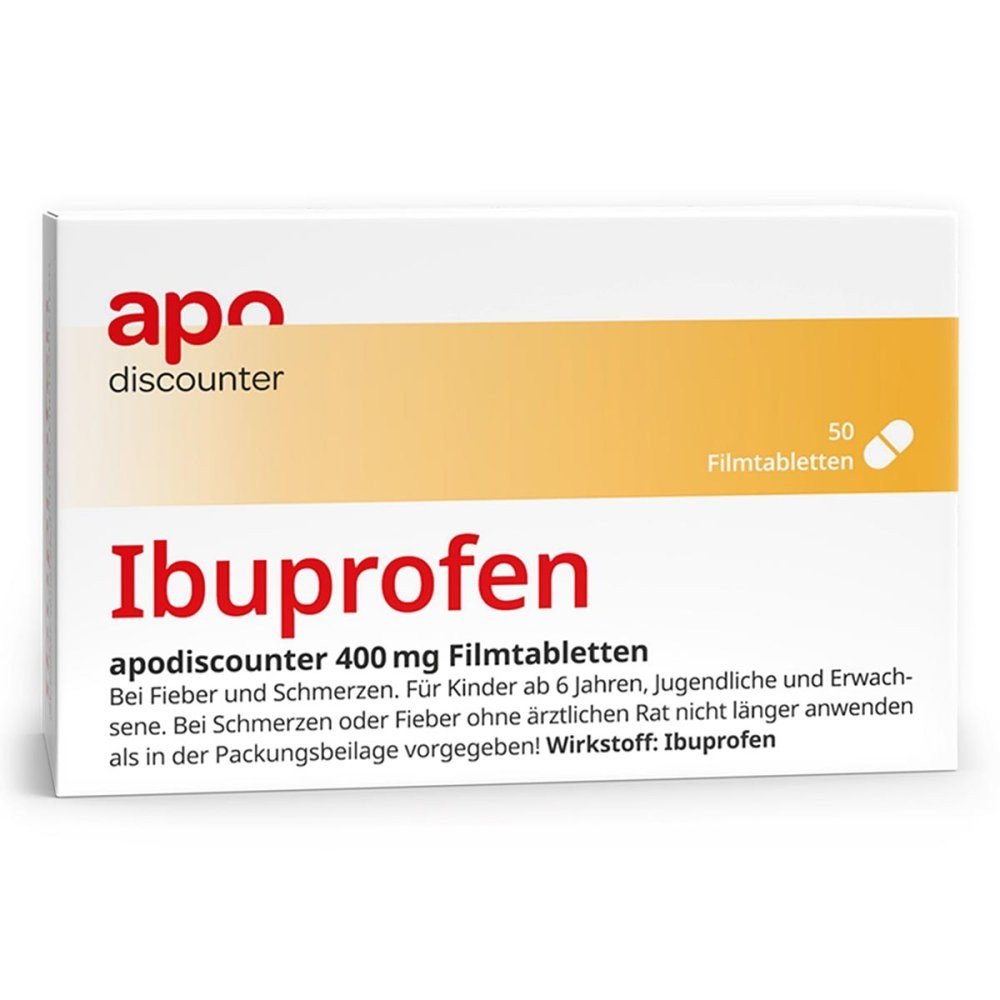 Ibuprofen 400 mg from apodiscounter 50 pieces (50 pieces),Ibuprofen 400 mg von apodiscounter 50 stk (50 stk)