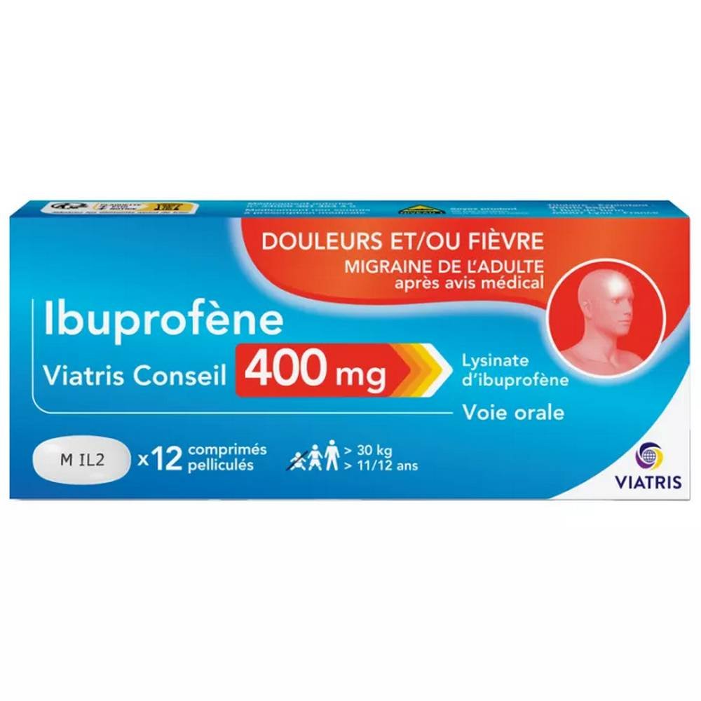 Mylan Viatris Conseil Ibuprofen 400 mg 12