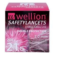 Wellion Safety Lancets 21G, 200 pcs.,Wellion Sicherheitslanzetten 21G, 200 Stk.